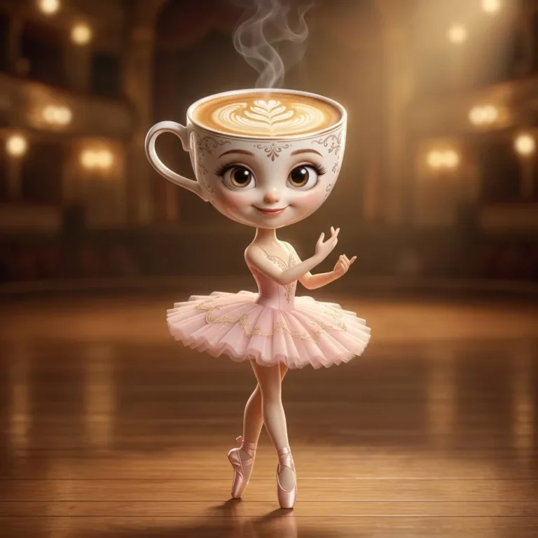 Ballerina Cappuccina — Một vũ công ba lê với cái đầu là tách cappuccino