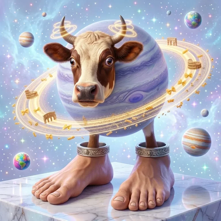 La Vaca Saturno Saturnita — Một con bò với vành đai Sao Thổ quanh thân